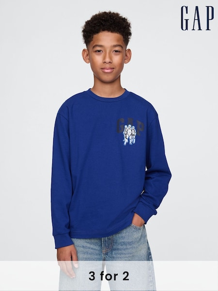 Gap Blue Star Wars Long Sleeve Graphic T-Shirt (4-13yrs) (AU2929) | £20