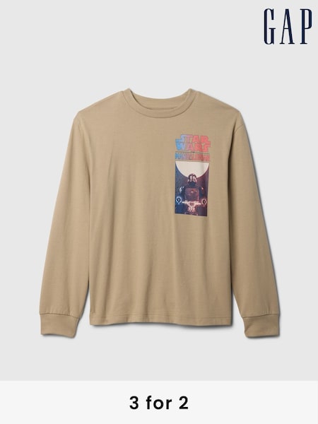 Gap Beige Star Wars Long Sleeve Graphic T-Shirt (4-13yrs) (AU2944) | £20