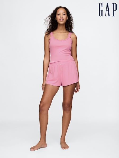 Gap Pink Mini Rib Pyjama Shorts (AU3163) | £20