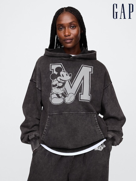 Gap Black Mickey Mouse Disney Oversized Logo Hoodie (AU3291) | £80