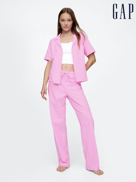 Gap Pink Stripe Cotton Poplin Pyjama Bottoms (AU3299) | £17