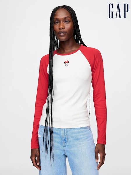 Gap Red Minnie Mouse Disney Raglan Long Sleeve T-Shirt (AU3410) | £30