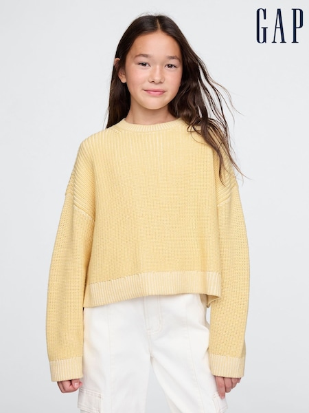Gap Butter Yellow Boxy Crew Neck Jumper (4-13yrs) (AU3486) | £25