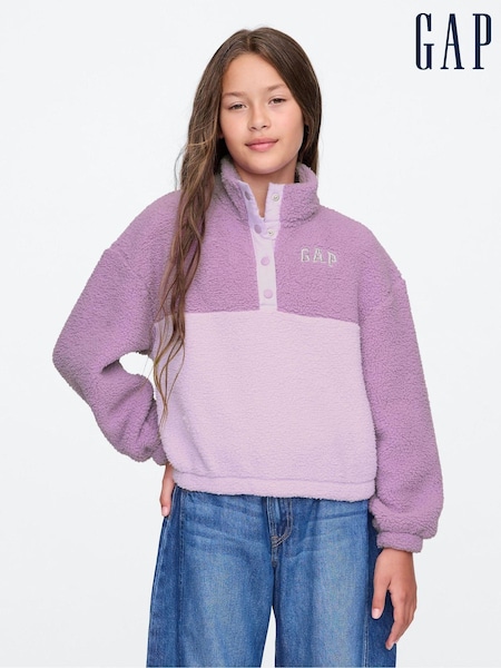 Gap Purple Quarter-Snap Sherpa Fleece (4-13yrs) (AU3506) | £25