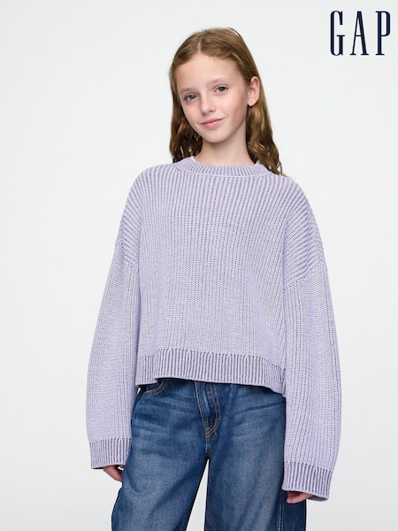 Gap Purple Boxy Crew Neck Jumper (4-13yrs) (AU3507) | £25