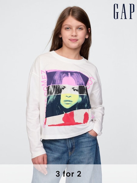 Gap White Selena Gomez Oversized Boxy T-Shirt (4-13yrs) (AU3534) | £25