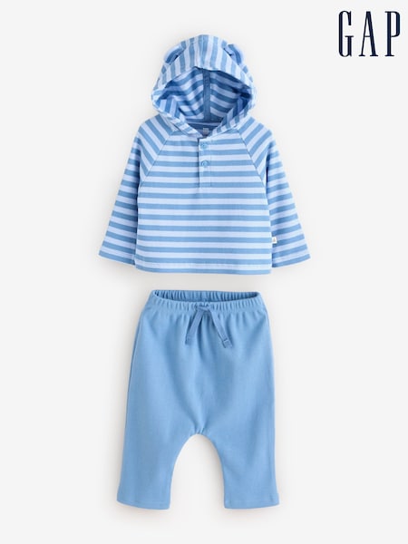 Gap Blue Knit Hoodie  Bottoms Set (Newborn-24mths) (AU3554) | £28