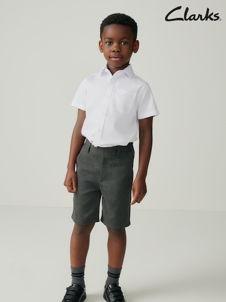 Clarks Grey Boys Pull-On Regular School Shorts (AU3644) | £12 - £16