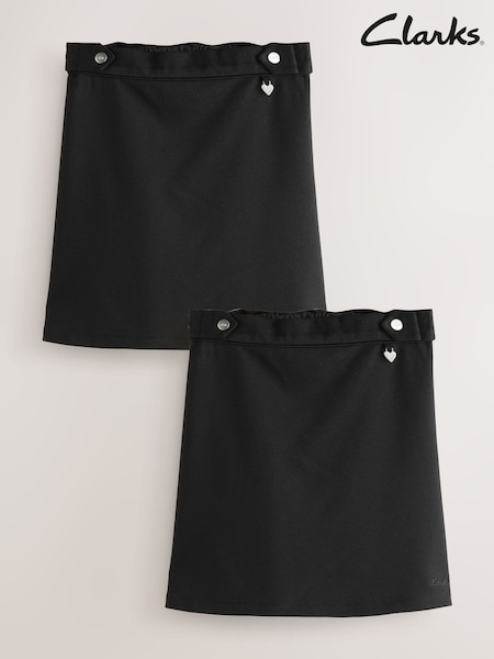 Clarks Black Girls Pull-On Ponte Pencil School Skirts 2 Pack (AU3714) | £18 - £25