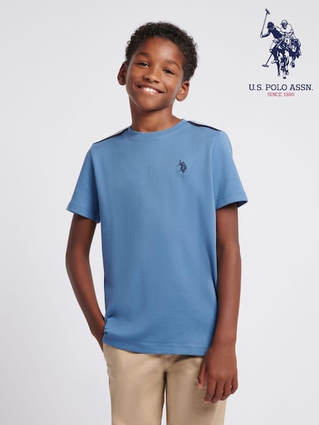 U.S. Polo Assn. Blue Boys 100% Cotton Taped Interlock T-Shirt (AU3919) | £25 - £30