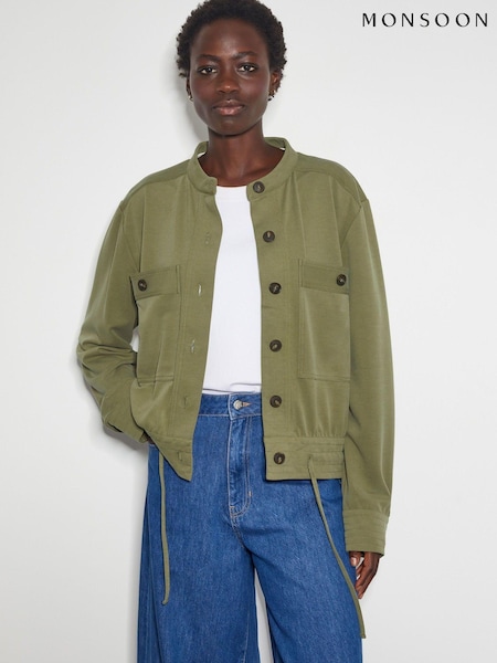 Monsoon Green Ulla Utility Bomber Jacket (AU3939) | £75