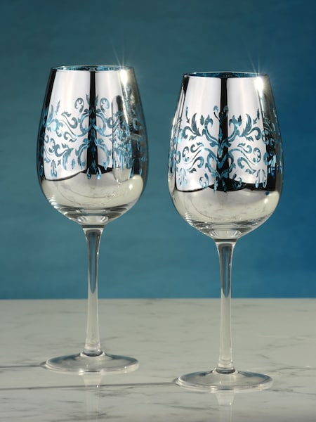 Artland Set of 2 Blue Filigree Wine Glasses (AU4032) | £32