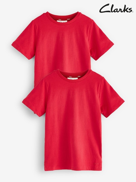 Clarks Red T-Shirts 2 Pack (AU4060) | £10 - £17