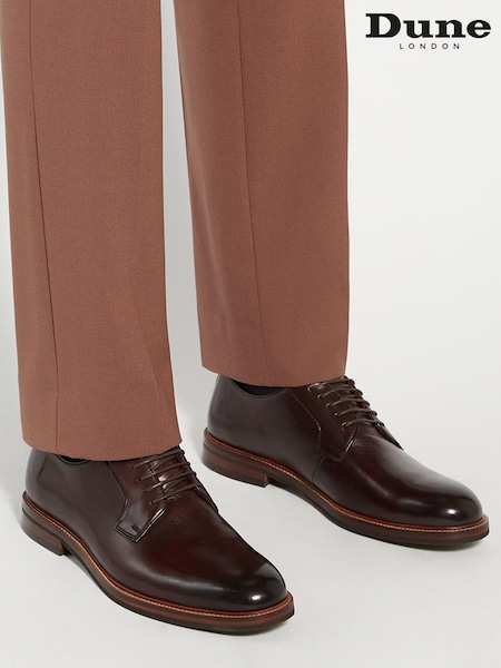 Dune London Red Savoye Plain Toe Sole Shoes (AU4322) | £139