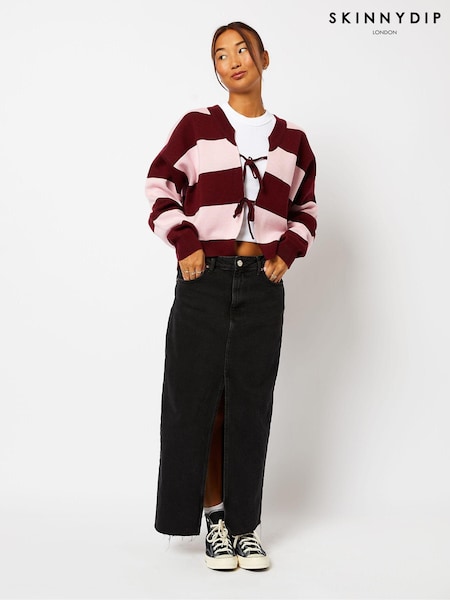 Skinnydip Pink Bow Knitted Cardigan (AU4415) | £35