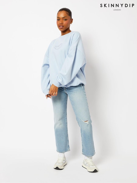 Skinnydip Blue All My Love Blue Sweatshirt (AU4419) | £35