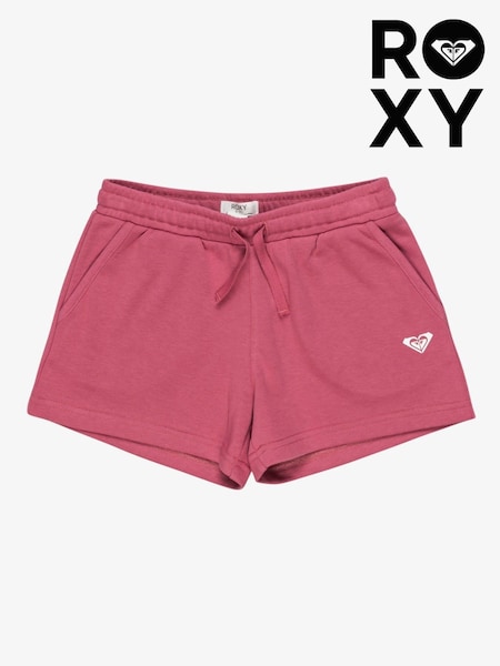Roxy Pink Surf Feeling Terry Logo Shorts (AU4562) | £22