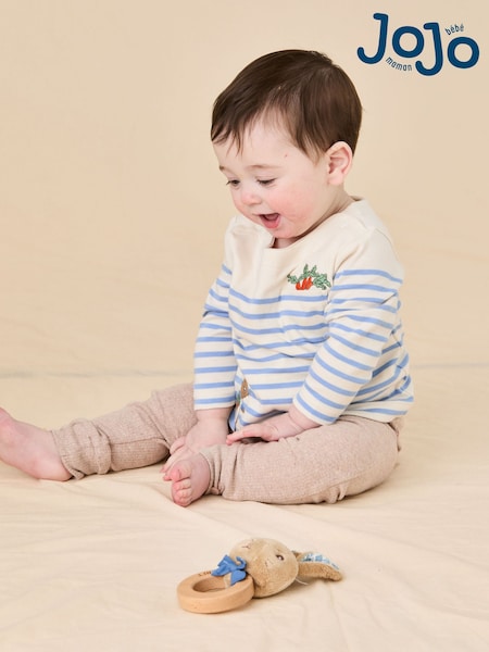JoJo Maman Bébé Ecru Peter Rabbit™ Woven Printed Sunhat (AU4592) | £30 - £32