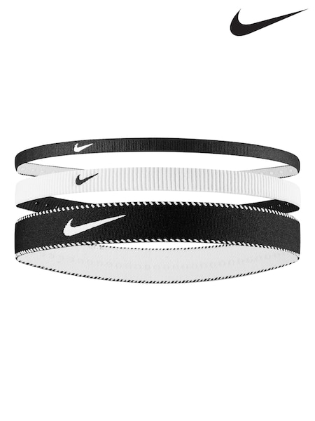 Nike Black Flex Classic Mixed Width Headbands 3 Pack (AU4677) | £12