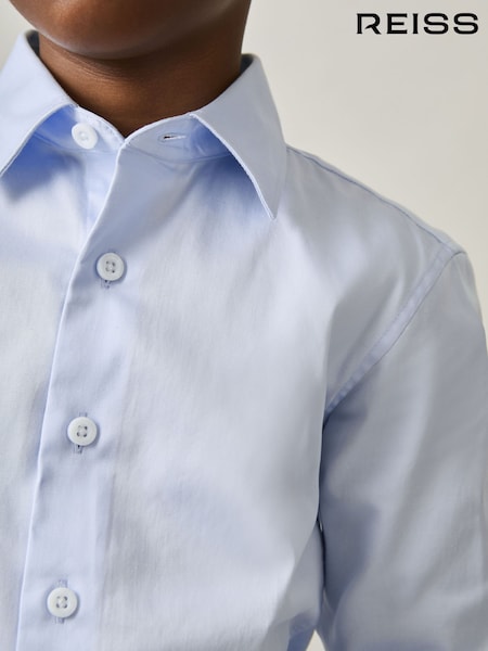 Reiss Soft Blue Remote 9-13 yrs Slim-Fit Cotton Shirt (AU4865) | £26
