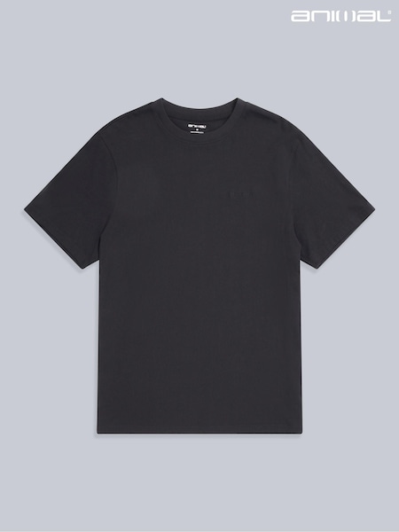Animal Black Mens Icon Plain 100% Cotton T-Shirt (AU4940) | £23