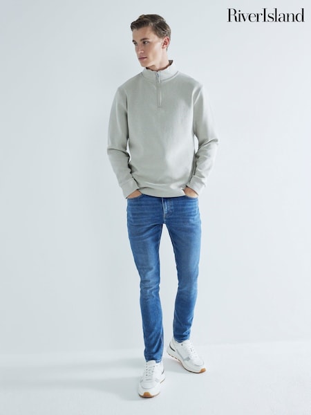 River Island Light Blue Skinny Fit Stretch Jeans (AU4957) | £35