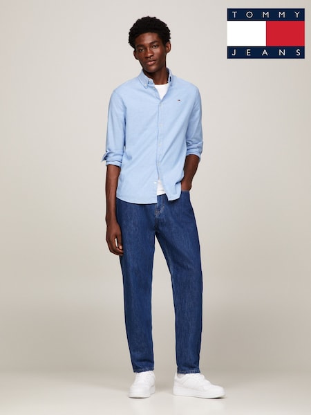 Tommy Jeans Blue Tjm Slim Stretch Oxford Shirt (AU5033) | £60