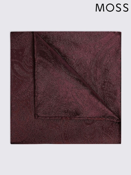 MOSS Red Wedding Paisley Pocket Square (AU5255) | £20