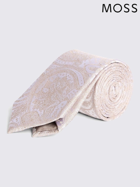 MOSS Champagne Wedding Paisley Tie (AU5264) | £35