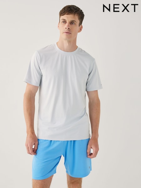 Light Grey Active Gym Textured Training T-Shirt (AU5272) | £14