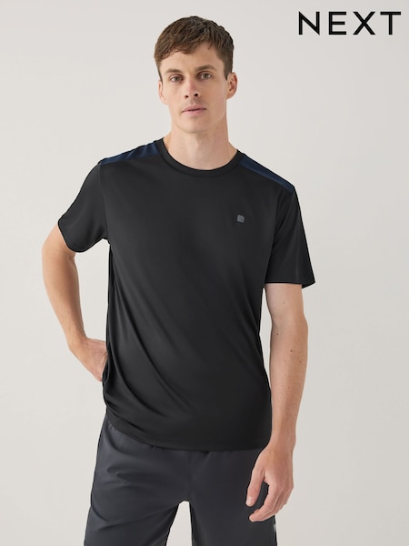 Black Short Sleeve Tee Active Training Top (AU5300) | £14
