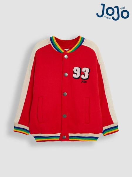 JoJo Maman Bébé Red Letterman Bomber Jacket (AU5327) | £27 - £30