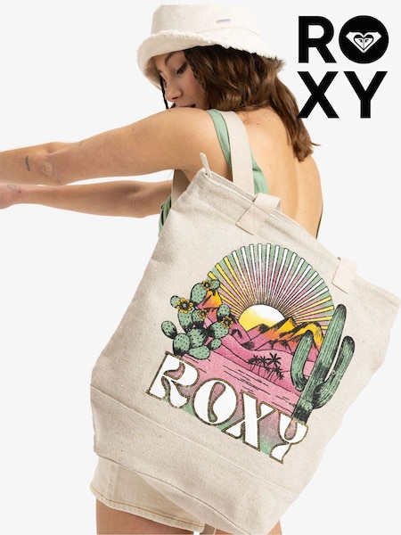 Roxy Natural Drink The Wave Graphic Logo Backpack (AU5397) | £40