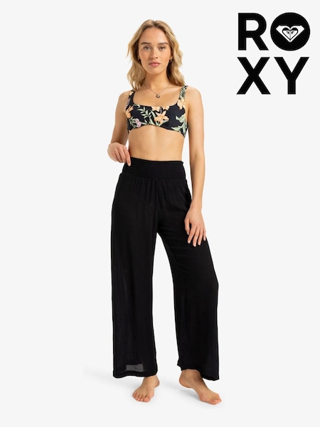 Roxy Black Along The Beach High Waist Trousers (AU5413) | £55