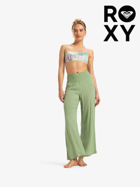 Roxy Green Along The Beach High Waist Trousers (AU5414) | £55