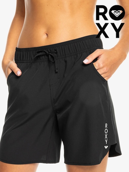Roxy Black Wave 7 Inch Long Logo Board Shorts (AU5419) | £45