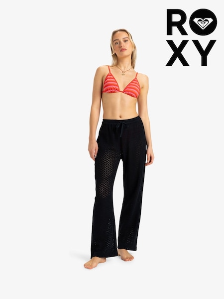 Roxy Black Mood Moving Crochet 100% Cotton Trousers (AU5429) | £55