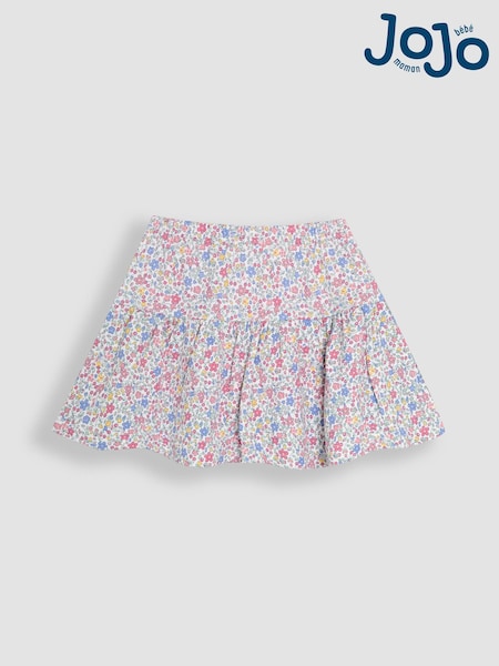 JoJo Maman Bébé Pink Cherry Ditsy Floral Print Printed 100% Cotton Skort (AU5713) | £15 - £18