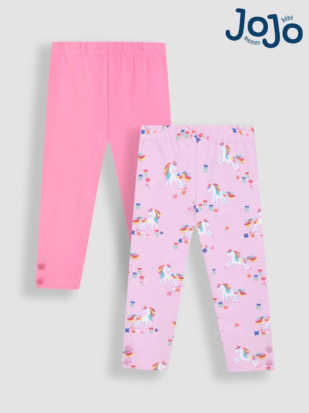 JoJo Maman Bébé Lilac Purple Unicorn Leggings 2 Pack (AU5748) | £21 - £24