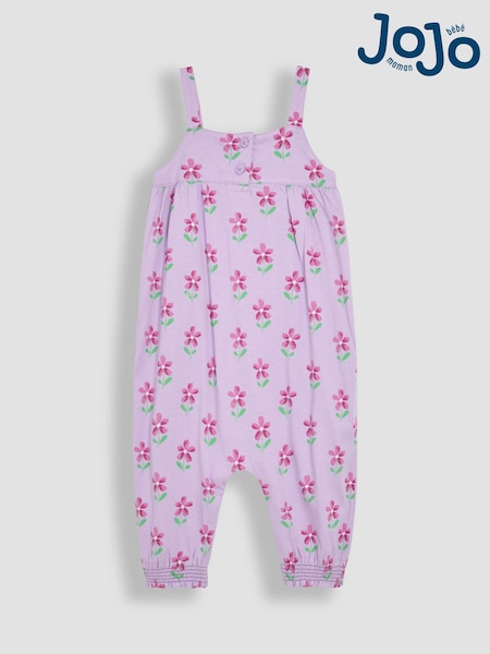 JoJo Maman Bébé Lilac Purple Floral Button Front Jumpsuit (AU5765) | £23 - £26