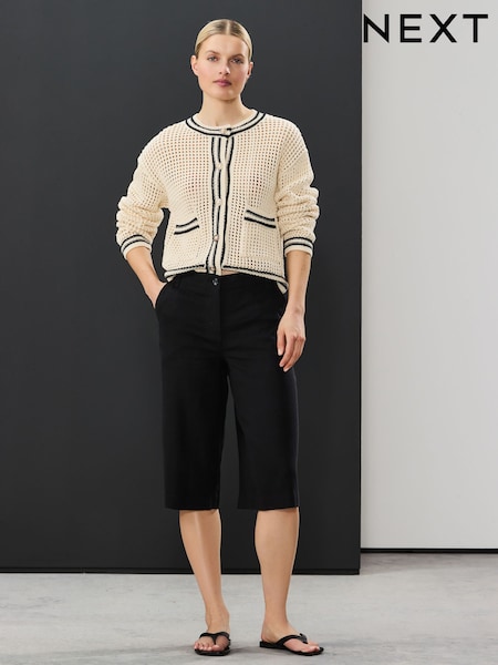 Black Linen Rich Jort Shorts (AU5942) | £24