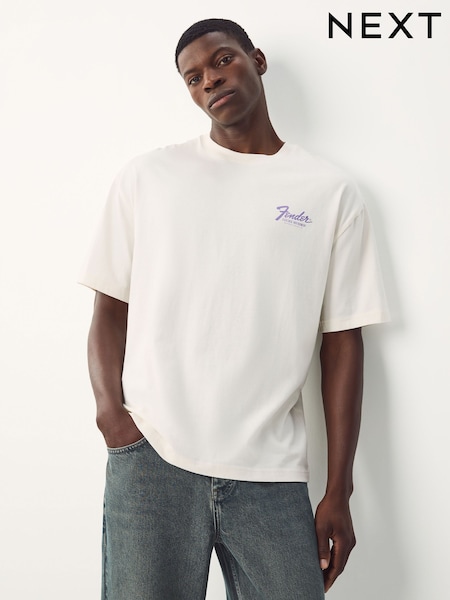 Ecru Fender Regular Fit Band Graphic Print T-Shirt (AU5963) | £25