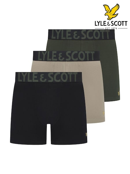 Lyle & Scott Green Daniel Underwear Trunks 3 Pack (AU6098) | £31