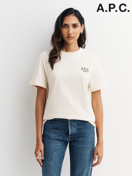 A.P.C. Cream Standard Rue Madame T-Shirt (AU6152) | £110