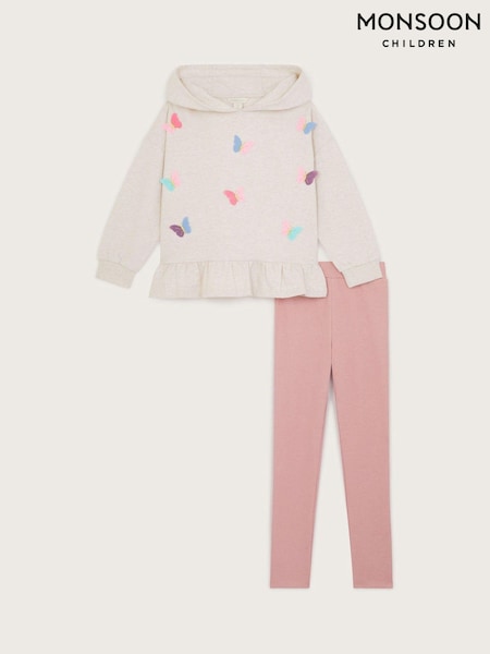 Monsoon Natural Peplum 100% Cotton Hoodie and Leggings Set (AU6178) | £15 - £18