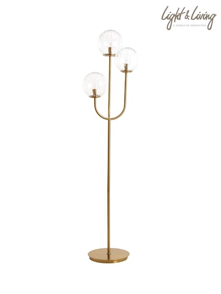 Light & Living Clear 3 Light Magdala Floor Lamp (AU6180) | £450