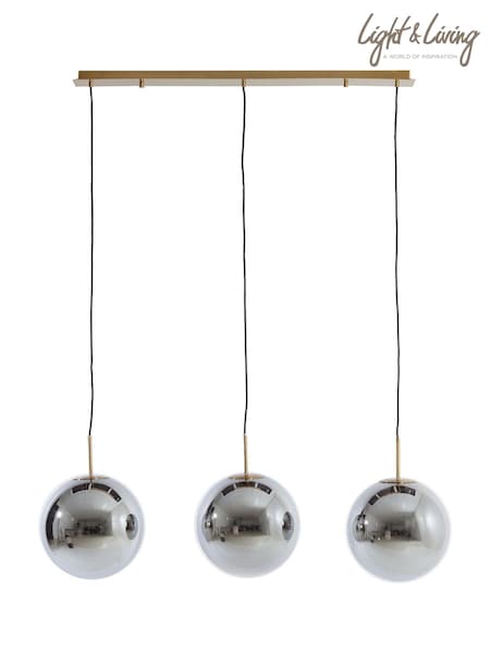 Light & Living Grey Medina Smoked 3 Cluster Ceiling Light (AU6196) | £312