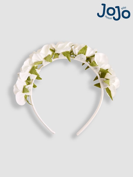 JoJo Maman Bébé White Flower Crown Headband (AU6301) | £10