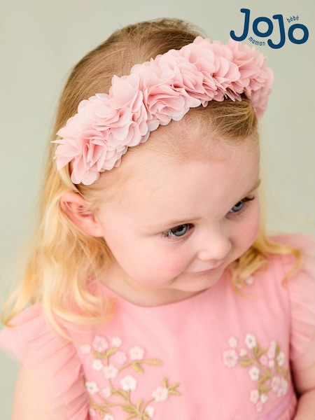 JoJo Maman Bébé Pink Flower Crown Headband (AU6308) | £10