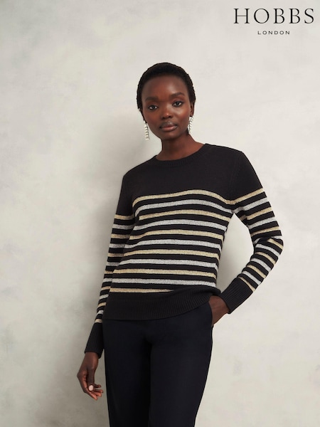 Hobbs Black Destiny Stripe Jumper (AU6347) | £89